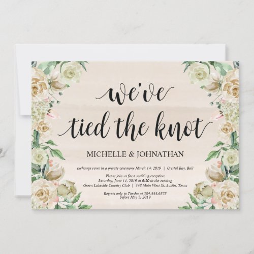 Neutral Spring Elopement Reception invites