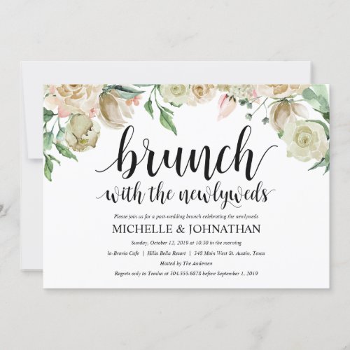 Neutral Spring Post Wedding Brunch Invitation Card