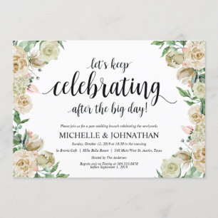 Neutral Spring Post Wedding Brunch Invitation Card