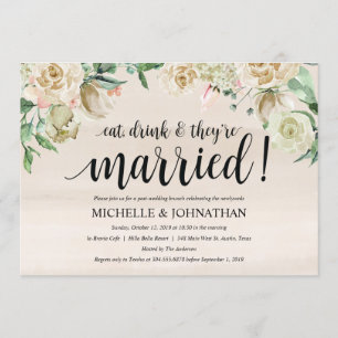 Neutral Spring Post Wedding Brunch Invitation Card