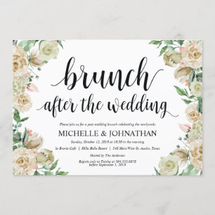 Neutral Spring Post Wedding Brunch Invitation Card