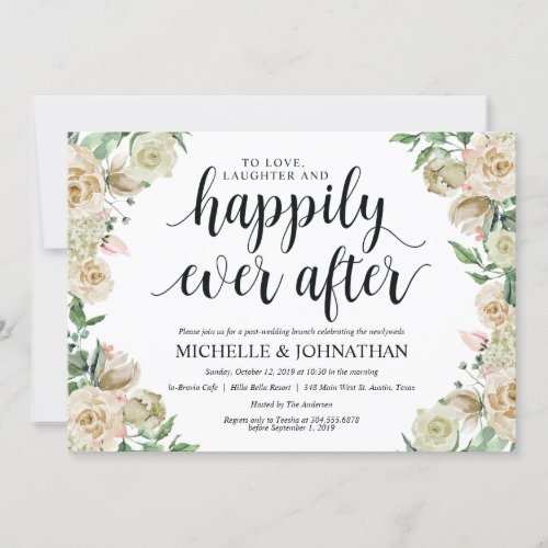 Neutral Spring Post Wedding Brunch Invitation Card