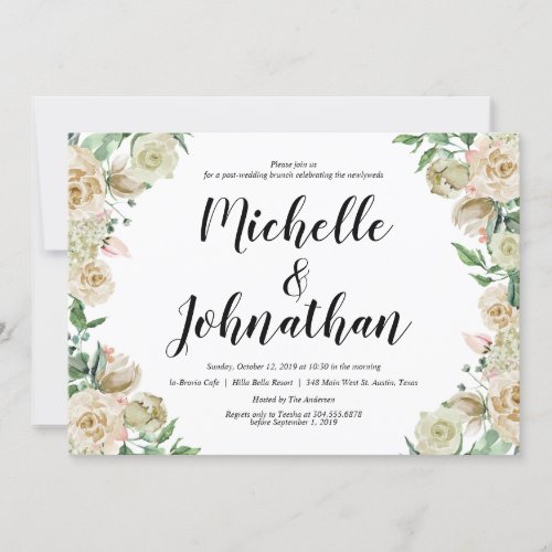 Neutral Spring Post Wedding Brunch Invitation Card