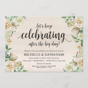 Neutral Spring Post Wedding Brunch Invitation Card