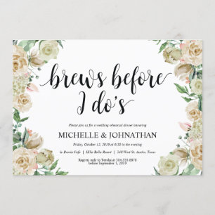 Neutral Spring Wedding Rehearsal Dinner Invitation