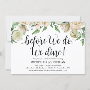 Neutral Spring Wedding Rehearsal Dinner Invitation