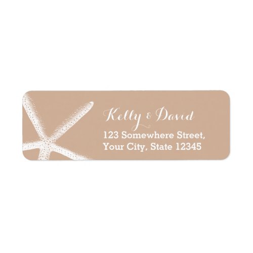 Neutral Starfish Beach Wedding Return Address Label