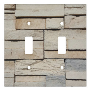 Neutral Stone Brick Layout Light Switch Cover