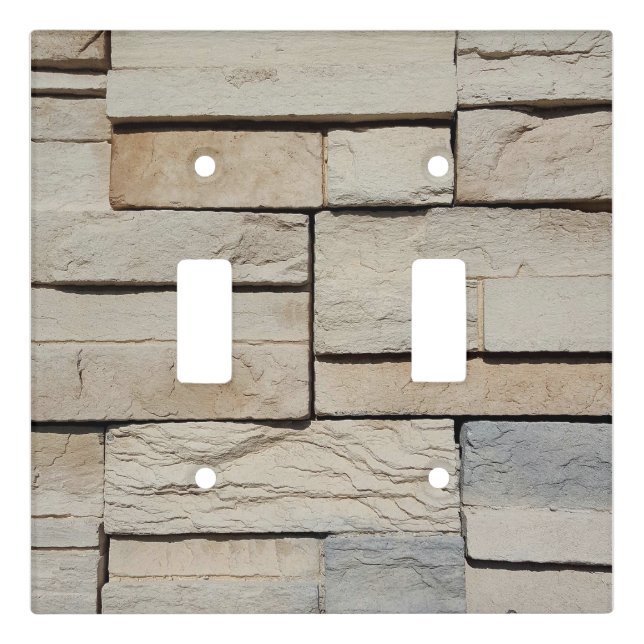 Neutral Stone Brick Layout Light Switch Cover (Front)