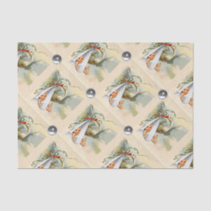 NEUTRAL STORK BABY SHOWER WHITE GEMSTONES TISSUE PAPER