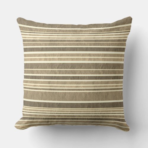 Neutral Stripe Minimalist Natural Earth Tone Throw Pillow