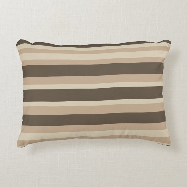 Neutral striped  accent pillow (Front)