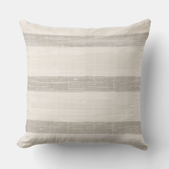Neutral Striped Pillow (Front)
