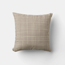 Neutral striped throw pillow