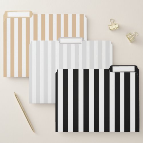 Neutral Stripes File Folder Set