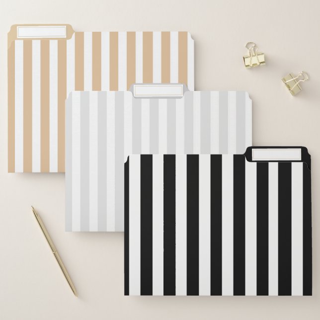 Neutral Stripes File Folder Set (Set)