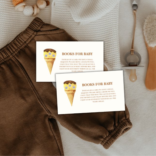 Neutral Summer Scoop Ice Cream Books Baby Shower  Enclosure Card (Neutral Summer Scoop Ice Cream Books Baby Shower Enclosure Card)