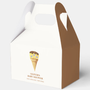 Neutral Summer Scoop Ice Cream Boy Baby Shower Favor Boxes