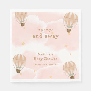 Neutral Sweet Cloud Hot Air Balloon Baby Shower Napkins