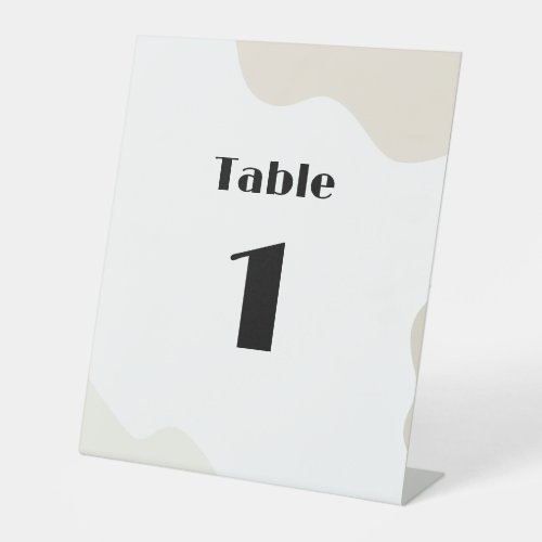 Neutral Table Number Pedestal Sign