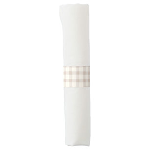 Neutral Tan Gingham  Napkin Bands