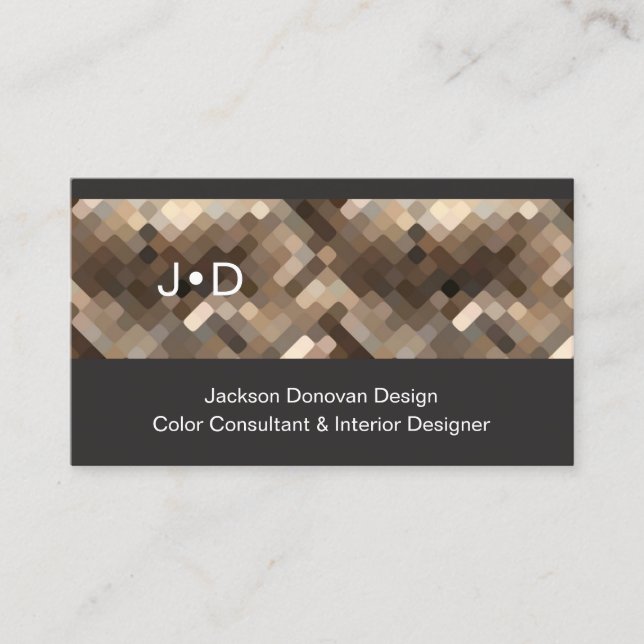 Neutral Tan Taupe Earth Tones Abstract Art Pattern Business Card (Front)