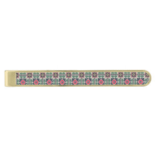 Neutral Tatreez Henna Thobe Dress Gold Finish Tie Bar