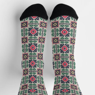 Neutral Tatreez Henna Thobe Dress Socks