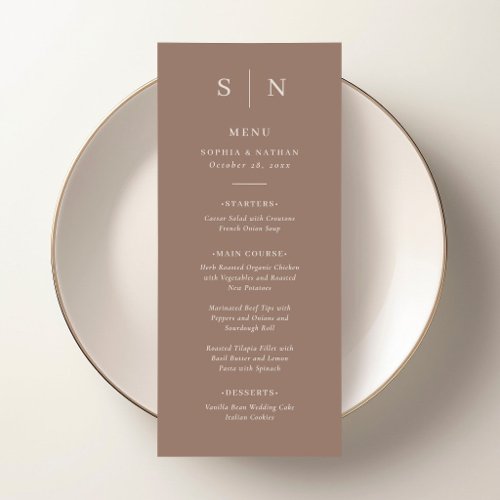 Neutral Taupe | Minimal and Chic Wedding Menu