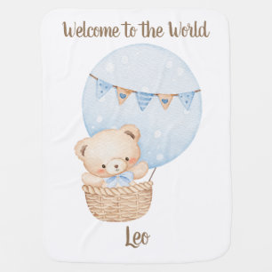 Neutral Teddy Bear Baby Blanket