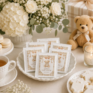 Neutral Teddy Bear Baby Shower Tea Bag Drink Mix