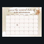 Neutral Teddy Bear Guess The Due Date Calendar Pos Poster<br><div class="desc">This Neutral Teddy Bear Guess The Due Date Calendar is perfect for your teddy bear plush shower! Display this as a game for your guests to guess baby's due date!</div>