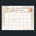 Neutral Teddy Bear Guess The Due Date Calendar Pos Poster<br><div class="desc">This Neutral Teddy Bear Guess The Due Date Calendar is perfect for your teddy bear plush shower! Display this as a game for your guests to guess baby's due date!</div>
