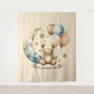 Neutral Teddy Gender Reveal-Photo Backdrop