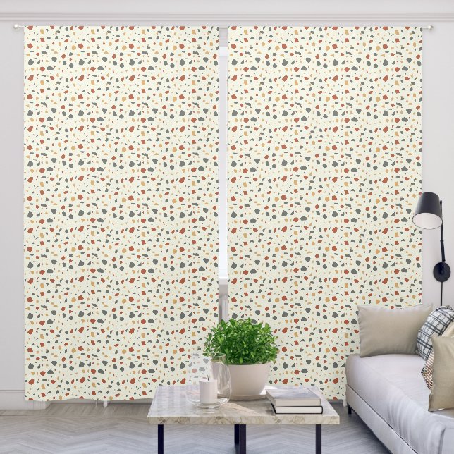 Neutral Terrazzo Style Blackout Curtains (Living Room)