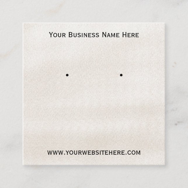 Neutral Texture Jewelry Display Square Business Card (Front)