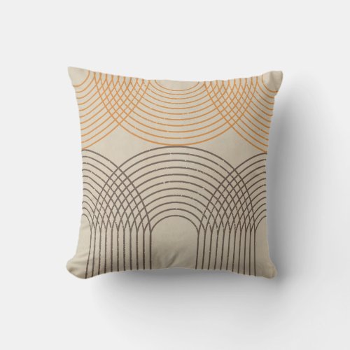 Neutral Textured Lines Throw Pillow