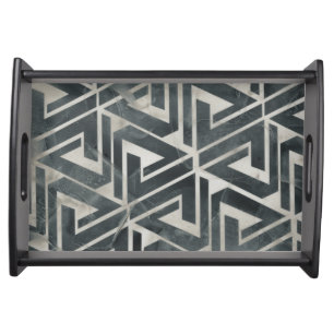 Neutral Tile Collection - Geometric Serving Tray