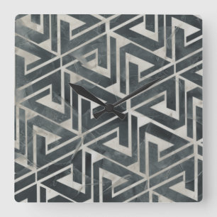 Neutral Tile Collection - Geometric Square Wall Clock