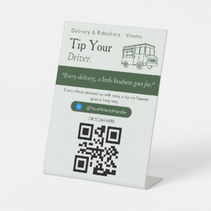 Neutral Tip Your Barista QR Code Sign Venmo Tips