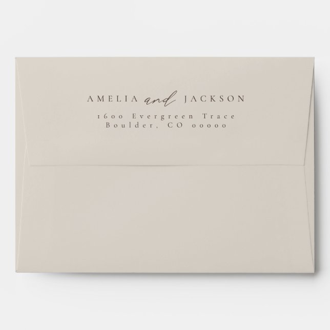 Neutral Tone Return Address Envelope (Back (Top Flap))