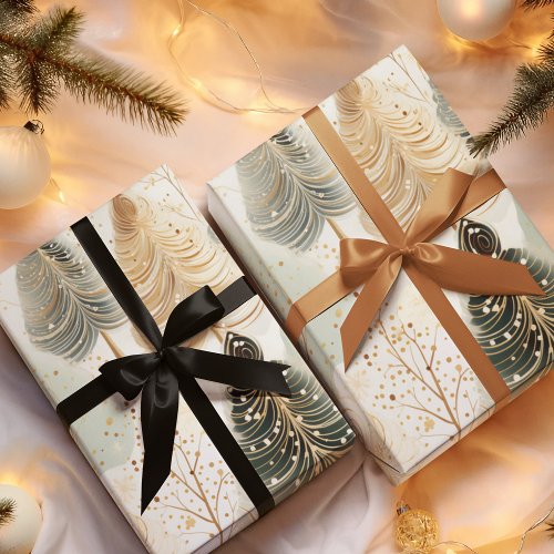 Neutral Tones Captivating Christmas Magic  Wrapping Paper Sheets