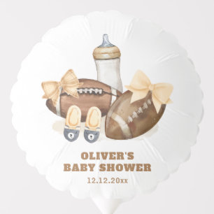 Neutral Touchdown Football Boy Baby Shower Balloon