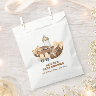 Neutral Touchdown Football Boy Baby Shower Favor Bag