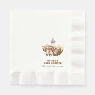 Neutral Touchdown Football Boy Baby Shower Napkins