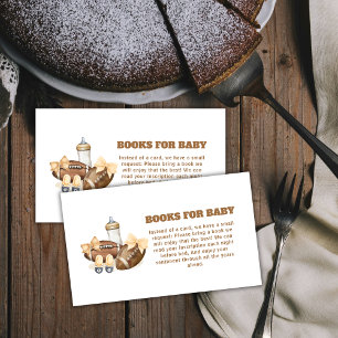 Neutral Touchdown Football Boy Books Baby Shower Enclosure Card