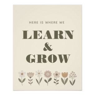 Neutral Trendy School Poster Homeschool Room