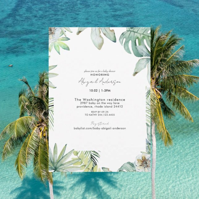Neutral Tropical Baby Shower Invitation (Creator Uploaded)