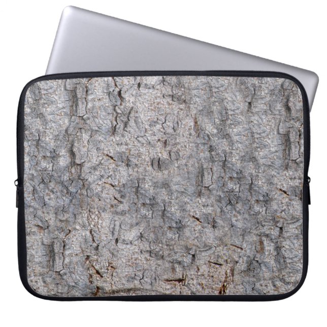 Neutral Tropical Tree Bark Photo Laptop Sleeve (Front)