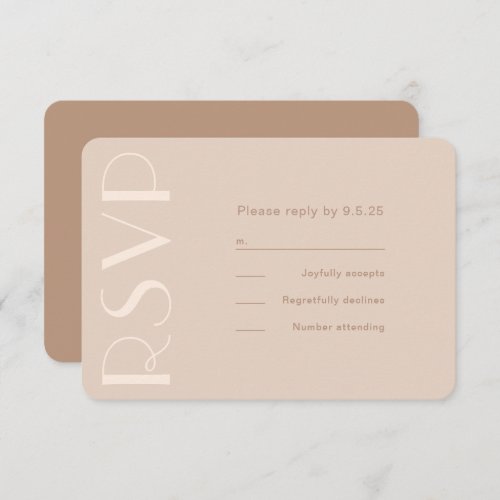 Neutral Type Wedding RSVP Card